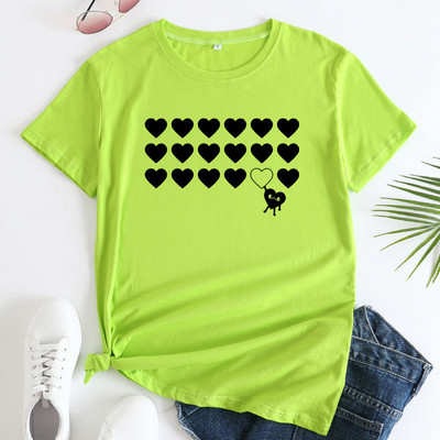 JFUNCY 2022 Summer Sieviešu T-krekls Modes apdrukas T-krekls ar īsām piedurknēm Sieviešu lielizmēra S-5XL Kokvilnas T-krekli Top sieviešu apģērbi