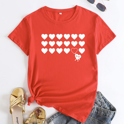 JFUNCY 2022 Summer Sieviešu T-krekls Modes apdrukas T-krekls ar īsām piedurknēm Sieviešu lielizmēra S-5XL Kokvilnas T-krekli Top sieviešu apģērbi