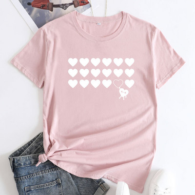 JFUNCY 2022 Summer Sieviešu T-krekls Modes apdrukas T-krekls ar īsām piedurknēm Sieviešu lielizmēra S-5XL Kokvilnas T-krekli Top sieviešu apģērbi