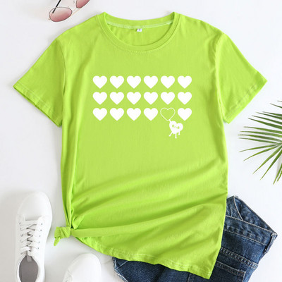 JFUNCY 2022 Summer Sieviešu T-krekls Modes apdrukas T-krekls ar īsām piedurknēm Sieviešu lielizmēra S-5XL Kokvilnas T-krekli Top sieviešu apģērbi