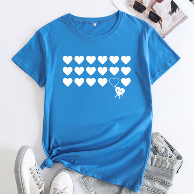 JFUNCY 2022 Summer Sieviešu T-krekls Modes apdrukas T-krekls ar īsām piedurknēm Sieviešu lielizmēra S-5XL Kokvilnas T-krekli Top sieviešu apģērbi