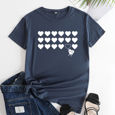 JFUNCY 2022 Summer Sieviešu T-krekls Modes apdrukas T-krekls ar īsām piedurknēm Sieviešu lielizmēra S-5XL Kokvilnas T-krekli Top sieviešu apģērbi