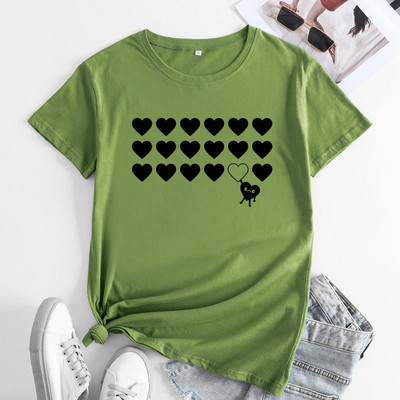 JFUNCY 2022 Summer Sieviešu T-krekls Modes apdrukas T-krekls ar īsām piedurknēm Sieviešu lielizmēra S-5XL Kokvilnas T-krekli Top sieviešu apģērbi