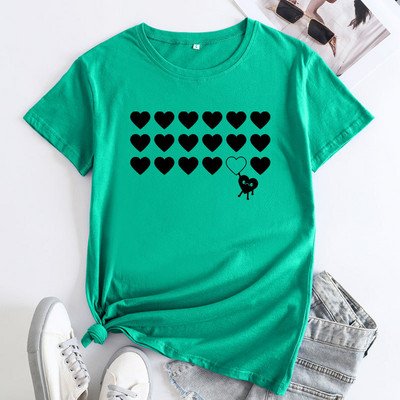 JFUNCY 2022 Summer Sieviešu T-krekls Modes apdrukas T-krekls ar īsām piedurknēm Sieviešu lielizmēra S-5XL Kokvilnas T-krekli Top sieviešu apģērbi