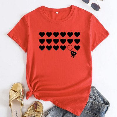 JFUNCY 2022 Summer Sieviešu T-krekls Modes apdrukas T-krekls ar īsām piedurknēm Sieviešu lielizmēra S-5XL Kokvilnas T-krekli Top sieviešu apģērbi