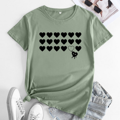 JFUNCY 2022 Summer Sieviešu T-krekls Modes apdrukas T-krekls ar īsām piedurknēm Sieviešu lielizmēra S-5XL Kokvilnas T-krekli Top sieviešu apģērbi