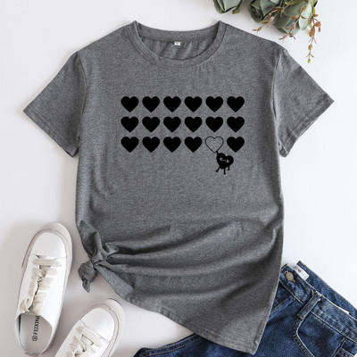 JFUNCY 2022 Summer Sieviešu T-krekls Modes apdrukas T-krekls ar īsām piedurknēm Sieviešu lielizmēra S-5XL Kokvilnas T-krekli Top sieviešu apģērbi