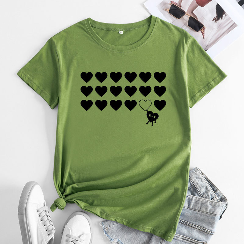 JFUNCY 2022 Summer Sieviešu T-krekls Modes apdrukas T-krekls ar īsām piedurknēm Sieviešu lielizmēra S-5XL Kokvilnas T-krekli Top sieviešu apģērbi