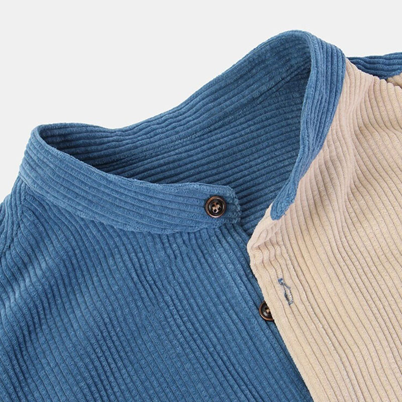 2023 Κοτλέ κοντό μανίκι Ανδρικό πουκάμισο Streetwear casual συνονθύλευμα με γιακά πουκάμισο με κουμπιά με κουμπιά με τσέπες πολυτέλεια