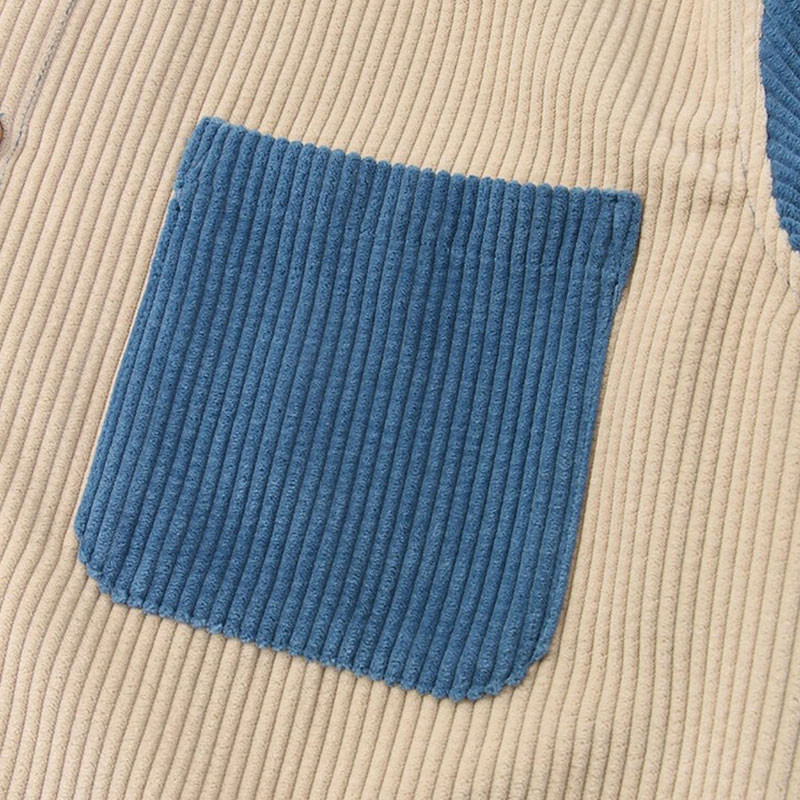 2023 Κοτλέ κοντό μανίκι Ανδρικό πουκάμισο Streetwear casual συνονθύλευμα με γιακά πουκάμισο με κουμπιά με κουμπιά με τσέπες πολυτέλεια