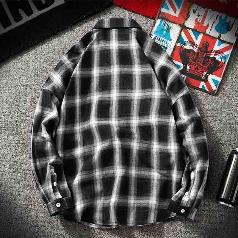 Καρό πουκάμισο φανελένιο καρό πουκάμισο ανδρικό πουκάμισο μακρυμάνικο Chemise Homme βαμβακερό ανδρικό καρό πουκάμισο Νέα φθινοπωρινή μόδα μάρκα ανδρών C
