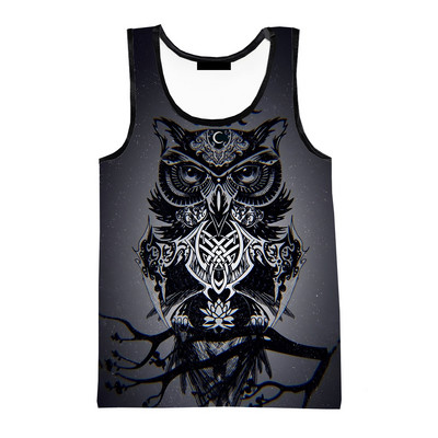 Καυτές εκπτώσεις Νέα μόδα Casual στυλ Κουκουβάγια 3D τυπωμένες μπλούζες τανκς Unisex Μοντέρνα streetwear Υπερμεγέθη ανδρικά ρούχα Ropa Hombre