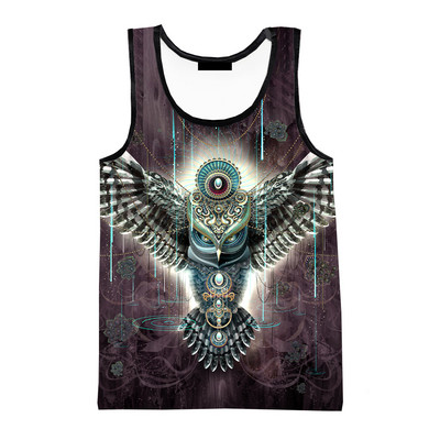 Καυτές εκπτώσεις Νέα μόδα Casual στυλ Κουκουβάγια 3D τυπωμένες μπλούζες τανκς Unisex Μοντέρνα streetwear Υπερμεγέθη ανδρικά ρούχα Ropa Hombre