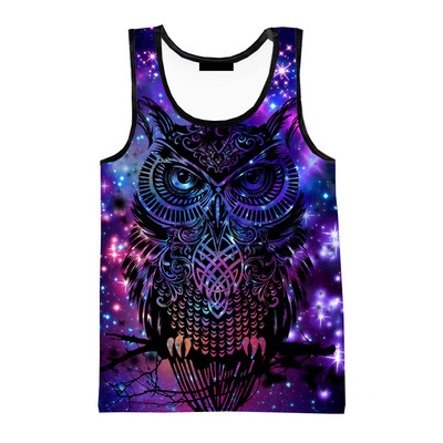 Καυτές εκπτώσεις Νέα μόδα Casual στυλ Κουκουβάγια 3D τυπωμένες μπλούζες τανκς Unisex Μοντέρνα streetwear Υπερμεγέθη ανδρικά ρούχα Ropa Hombre