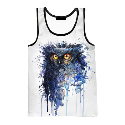Καυτές εκπτώσεις Νέα μόδα Casual στυλ Κουκουβάγια 3D τυπωμένες μπλούζες τανκς Unisex Μοντέρνα streetwear Υπερμεγέθη ανδρικά ρούχα Ropa Hombre