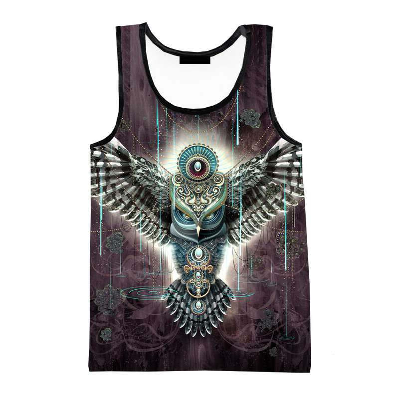 Καυτές εκπτώσεις Νέα μόδα Casual στυλ Κουκουβάγια 3D τυπωμένες μπλούζες τανκς Unisex Μοντέρνα streetwear Υπερμεγέθη ανδρικά ρούχα Ropa Hombre