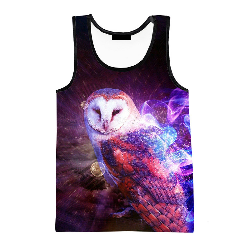 Καυτές εκπτώσεις Νέα μόδα Casual στυλ Κουκουβάγια 3D τυπωμένες μπλούζες τανκς Unisex Μοντέρνα streetwear Υπερμεγέθη ανδρικά ρούχα Ropa Hombre