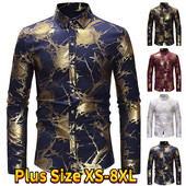 Ανδρικό πουκάμισο καθημερινής χρήσης με τυπωμένο προσωποποιημένο πουκάμισο κλασικού σχεδιασμού με κουμπιά μακρυμάνικο πουκάμισο με λεπτή εφαρμογή XS-8XL