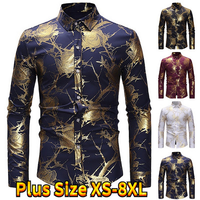 Cămașă personalizată pentru bărbați, cu imprimeu ocazional, de zi cu zi, cu design clasic, cămașă cu mânecă lungă cu nasturi Cămașă subțire pentru navetiști XS-8XL