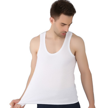 Βαμβακερά μπλουζάκια Ανδρικά ρούχα Μπλουζάκια Λευκό γκρι Αμάνικο ανδρικό γιλέκο γυμναστικής Νέο περιστασιακό γιλέκο Bodybuilding B01584