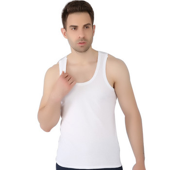 Βαμβακερά μπλουζάκια Ανδρικά ρούχα Μπλουζάκια Λευκό γκρι Αμάνικο ανδρικό γιλέκο γυμναστικής Νέο περιστασιακό γιλέκο Bodybuilding B01584