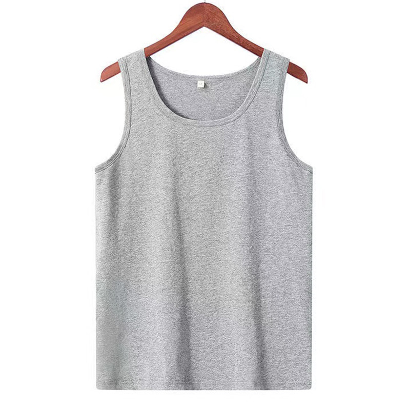 Topuri din bumbac Îmbrăcăminte pentru bărbați Maiouri alb, gri, maiouri, fără mâneci, pentru fitness, pentru bărbați, vestă pentru culturism, ocazională, B01584