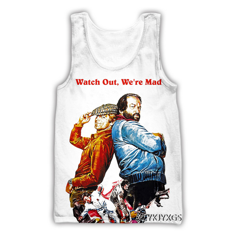 phechion Nova moda za muškarce/žene Bud Spencer Terence Hill 3D printan prsluk bez rukava Ulična odjeća za muškarce široke sportske majice bez rukava A73