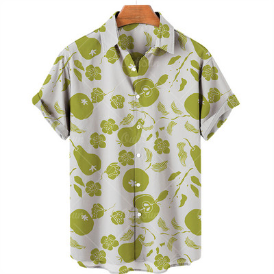Férfi Gyümölcsmintás Eredeti Túlméretes Alkalmi Virágos Hawaii Rövid ujjú Ingek Load Stone Ruházat Elegáns Harajuku Nyár