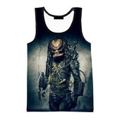 Predator Fashion Summer Men Τρισδιάστατα τυπωμένα μπλουζάκια αμάνικα πουκάμισα Spring Harajuku Personality Νέες ταινίες Ανδρικά ρούχα