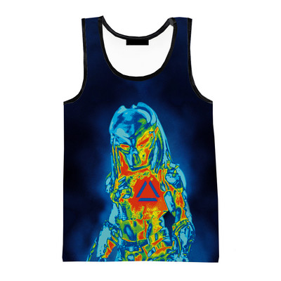 Predator Fashion Summer Men Τρισδιάστατα τυπωμένα μπλουζάκια αμάνικα πουκάμισα Spring Harajuku Personality Νέες ταινίες Ανδρικά ρούχα