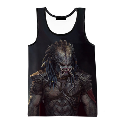 Predator Fashion Summer Men Τρισδιάστατα τυπωμένα μπλουζάκια αμάνικα πουκάμισα Spring Harajuku Personality Νέες ταινίες Ανδρικά ρούχα