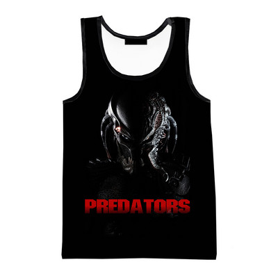 Predator Fashion Summer Men Τρισδιάστατα τυπωμένα μπλουζάκια αμάνικα πουκάμισα Spring Harajuku Personality Νέες ταινίες Ανδρικά ρούχα