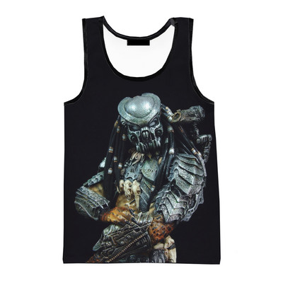 Predator Fashion Summer Men Τρισδιάστατα τυπωμένα μπλουζάκια αμάνικα πουκάμισα Spring Harajuku Personality Νέες ταινίες Ανδρικά ρούχα