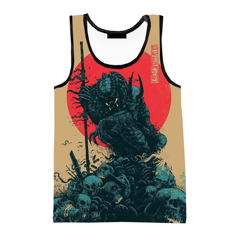 Predator Fashion Summer Men Τρισδιάστατα τυπωμένα μπλουζάκια αμάνικα πουκάμισα Spring Harajuku Personality Νέες ταινίες Ανδρικά ρούχα