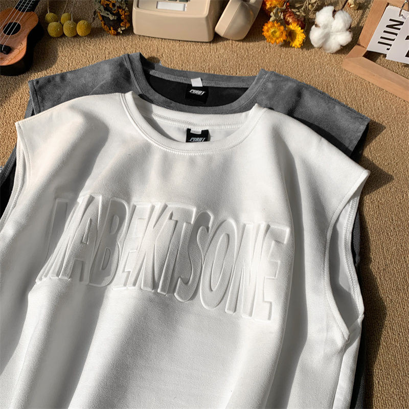 Smaga zamšādas veste vīriešu vasaras augstākās klases sajūta smuki skaists gadījuma brīvs sporta T-krekls vīriešu apģērbs bez piedurknēm