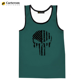 Забавен 3D дигитален печат Зелено армейско лого Потници Модни жилетки Ризи Мъже Жени Готини големи потници Тениски без ръкави