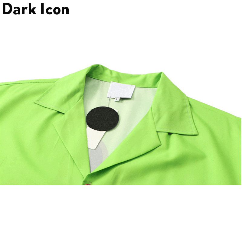 Dark Icon Color Block Χαβάης Ανδρικό πουκάμισο Vintage Πόλο Μπλουζάκια Καλοκαιρινό Streetwear Ανδρικά πουκάμισα κοντά μανίκια