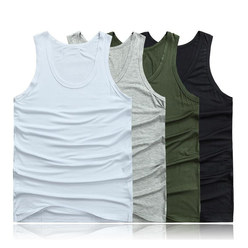 Liela izmēra M-6XL Kokvilnas topi vīriešiem Modālas treniņu vestes Trenažieru zāles Apģērbs Vasaras ielas apģērbi Bezpiedurkņu apakškrekli Vīrietim