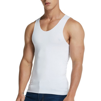 Мъжка безшевна жилетка Ice Silk Потници Бельо Slim Fit Тениска Ризи Мъжки Body Shaper Фитнес без ръкави Мъжка жилетка за бягане