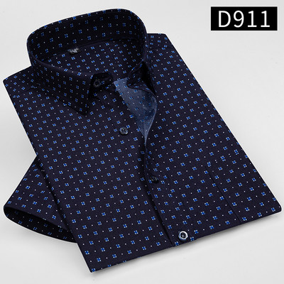 Vīriešu vasaras krekli ar īsām piedurknēm svītraini, regulāri pieguļoši viegli kopjami biznesa vīriešu krekls bez izbalēšanas.