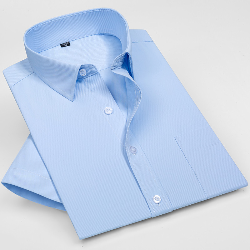 Vīriešu vasaras krekli ar īsām piedurknēm svītraini, regulāri pieguļoši viegli kopjami biznesa vīriešu krekls bez izbalēšanas.