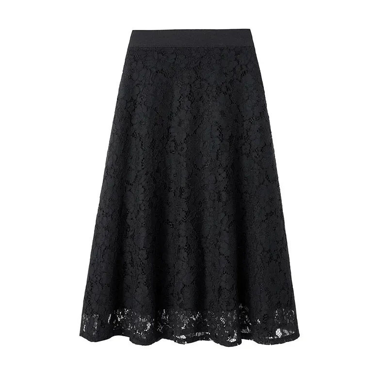 A līnijas elastīgi, kroku midi svārki sievietēm ar augstu vidukli