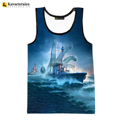 2023. gada modes karakuģis, 3D drukas topi, vīriešu vasaras vestes, sieviešu, ikdienas karakuģu krekli bez piedurknēm Ielu apģērbi, lielizmēra topi