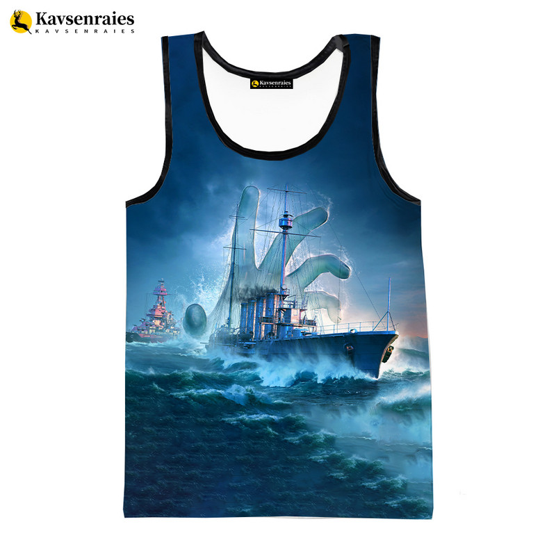 2023. gada modes karakuģis, 3D drukas topi, vīriešu vasaras vestes, sieviešu, ikdienas karakuģu krekli bez piedurknēm Ielu apģērbi, lielizmēra topi