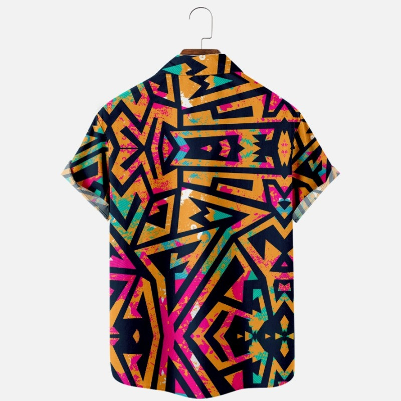 2022. gada vīriešu vasaras pludmales ikdienas krekls ar īsām piedurknēm lielizmēra nekārtīgs vīriešu tops ar 3D apdruku ar kabatām