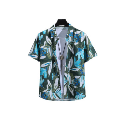 Χαβάης Υπερμεγέθη τρισδιάστατο τυπωμένο μοτίβο κρανίου κοντομάνικο μπλουζάκι καλοκαιρινό παραθαλάσσιο πουκάμισο για διακοπές σε κινέζικο στυλ