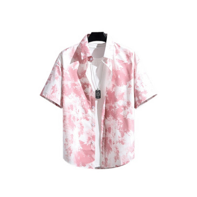 Χαβάης Υπερμεγέθη τρισδιάστατο τυπωμένο μοτίβο κρανίου κοντομάνικο μπλουζάκι καλοκαιρινό παραθαλάσσιο πουκάμισο για διακοπές σε κινέζικο στυλ