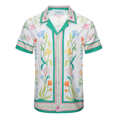 Καλοκαιρινό κοστούμι 23SS Harajuku Casablanca Πουκάμισα σε στυλ Χαβάης Πουκάμισα Casablanca με εμπριμέ ρίγες Ανδρικά πουκάμισα υψηλής ποιότητας μόδας