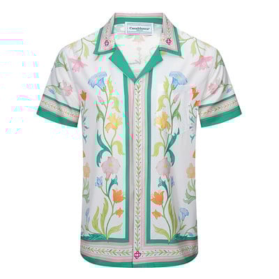 Καλοκαιρινό κοστούμι 23SS Harajuku Casablanca Πουκάμισα σε στυλ Χαβάης Πουκάμισα Casablanca με εμπριμέ ρίγες Ανδρικά πουκάμισα υψηλής ποιότητας μόδας