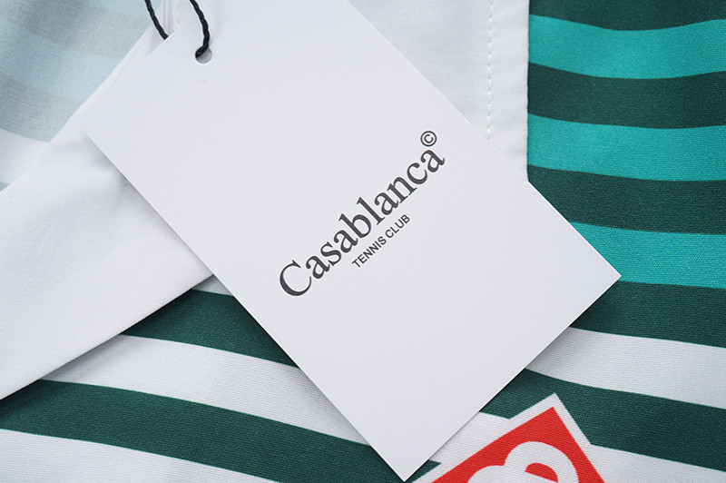 Καλοκαιρινό κοστούμι 23SS Harajuku Casablanca Πουκάμισα σε στυλ Χαβάης Πουκάμισα Casablanca με εμπριμέ ρίγες Ανδρικά πουκάμισα υψηλής ποιότητας μόδας